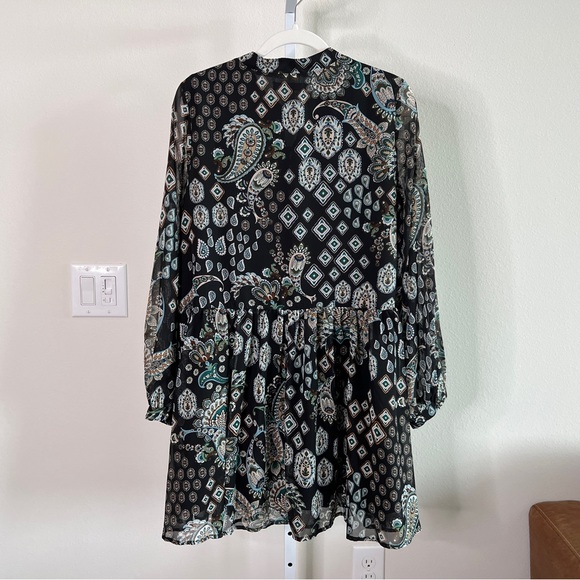 Ces Femme Black and Green Long Sleeve Dress - Picture 7 of 7